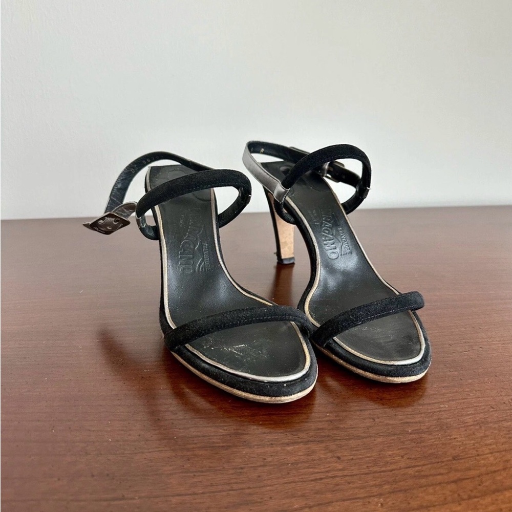 Salvatore Ferragamo Black Suede Heels